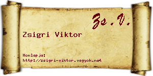 Zsigri Viktor névjegykártya